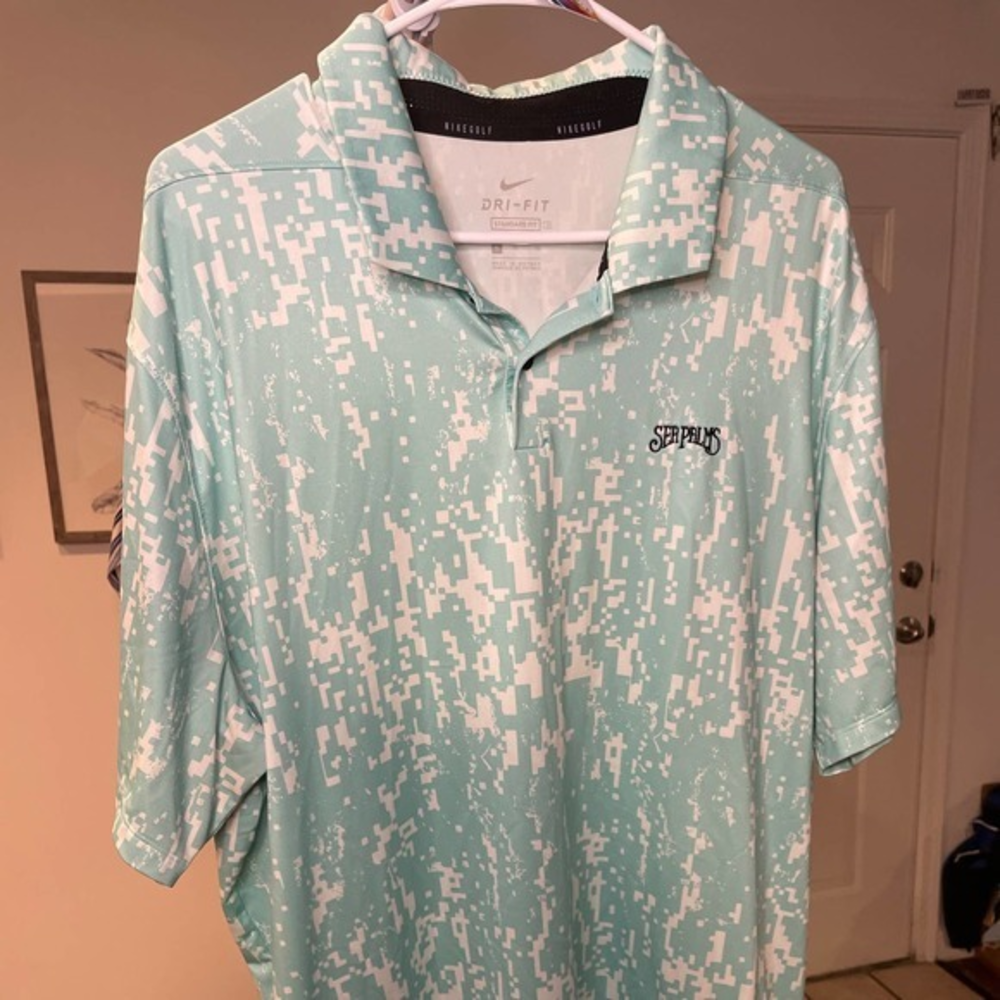 Nike Golf Dri-Fit‎ Blue Polo Sea Palms Size XL